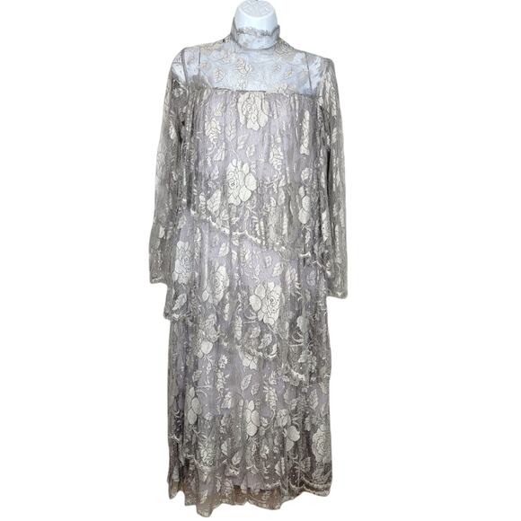 Rina diMontella Dresses & Skirts - Rina diMontella at Lillie Rubin Silver Gray Lace and Sequin Dress